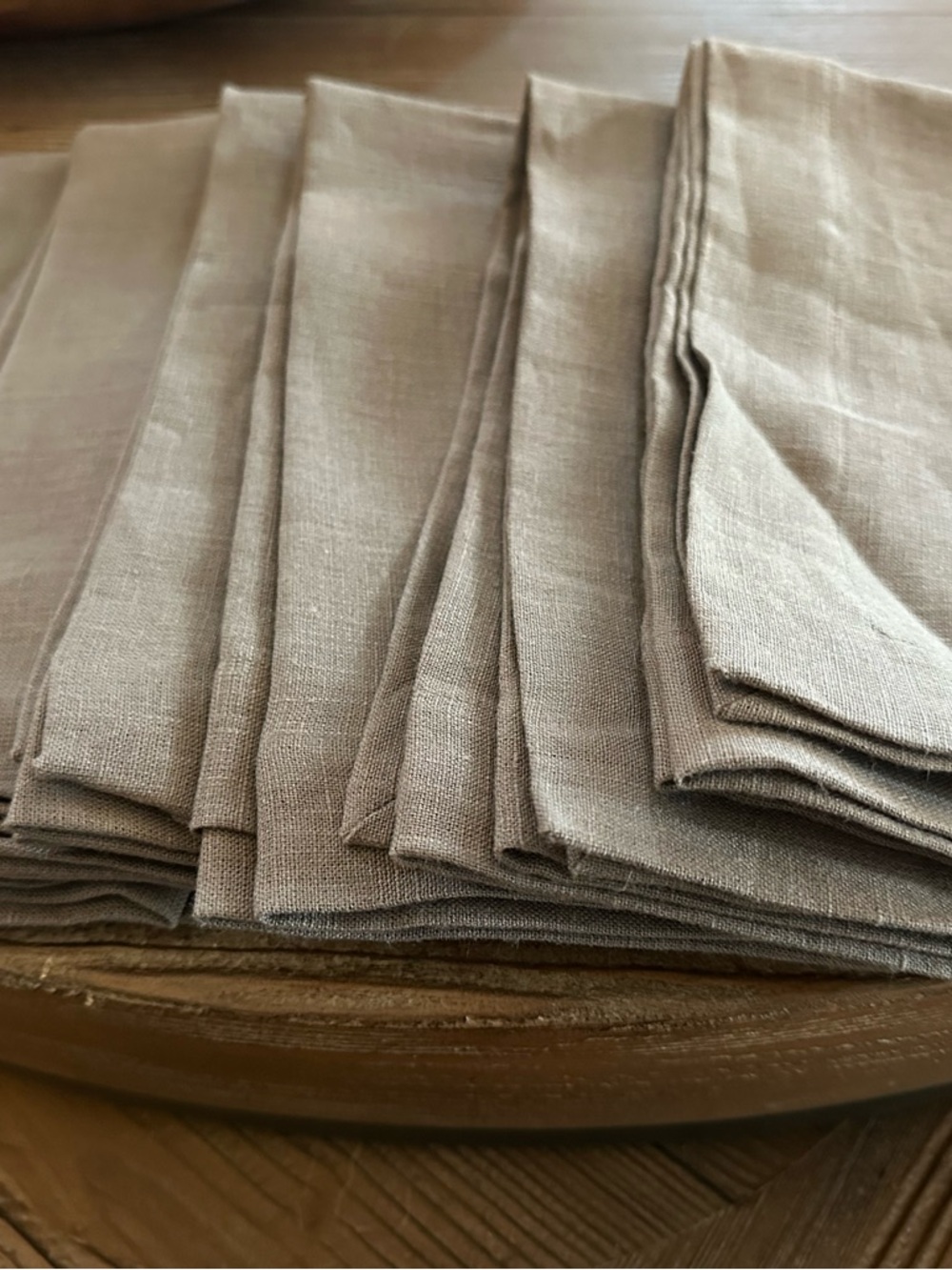 New Pottery Barn Neutral Linen Napkins - Set of 6 Gray  Napkins